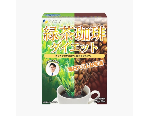Thực Phẩm Bảo Vệ Sức Khỏe Bột Trà Và Cà Phê Hỗ Trợ Giảm Cân, Đốt Mỡ Thừa - 30 Gói x 1.5g Fine Japan ảnh 0