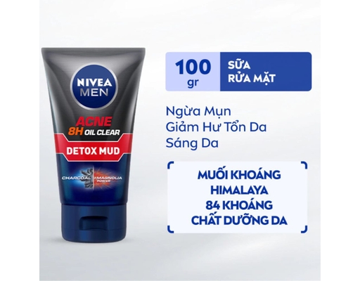 Sữa Rửa Mặt Cho Nam Khoáng Bùn Giúp Ngừa Mụn Và Sạch Sâu 100g NIVEA ảnh 1