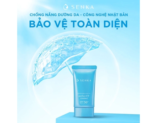 Tinh Chất Chống Nắng Nâng Tone Sáng Mịn Tự Nhiên Perfect UV Essence SPF50 PA++++ 50g SENKA ảnh 8