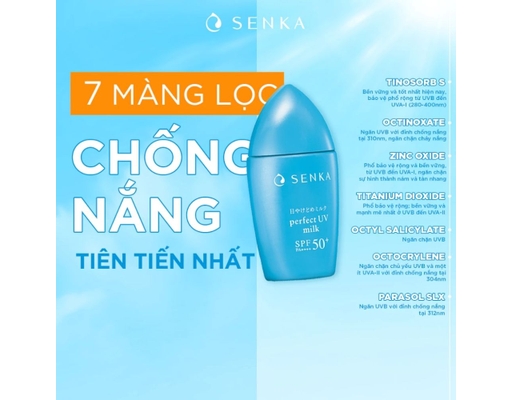 Sữa Chống Nắng Kiềm Dầu Perfect UV Milk SPF50 PA++++ 40ml SENKA ảnh 11