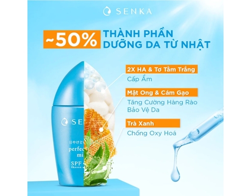 Sữa Chống Nắng Kiềm Dầu Perfect UV Milk SPF50 PA++++ 40ml SENKA ảnh 12