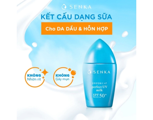 Sữa Chống Nắng Kiềm Dầu Perfect UV Milk SPF50 PA++++ 40ml SENKA ảnh 13