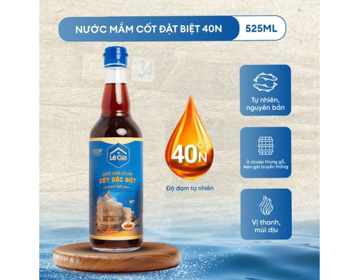 Nước Mắm 40 Độ Đạm 525ml Lê Gia ảnh 1