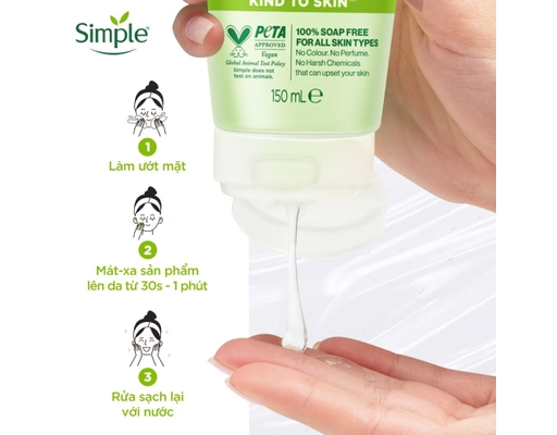 Gel Rửa Mặt Giúp Da Sạch Thoáng Refreshing Facial Wash Gel 150ml Simple ảnh 4