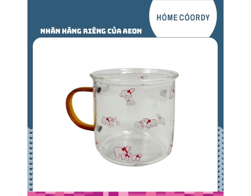 Ly Thủy Tinh Chịu Nhiệt 350ml Họa Tiết Gấu Đỏ HÓME CÓORDY ảnh 0