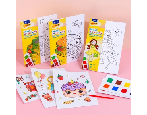 Tranh Tô Màu Nén Thiên Long Kid CPA-C001 Thế Giới Đồ Ăn