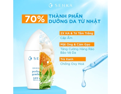 Sữa Chống Nắng Dịu Nhẹ Gentle Milk SPF50+PA++++ 40ml SENKA ảnh 10