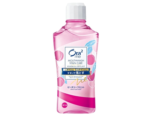 Nước Súc Miệng Ora2 Mouthwash Stain Care Hương Bạc Hà Lá Đào 460ml Sunstar ảnh 0