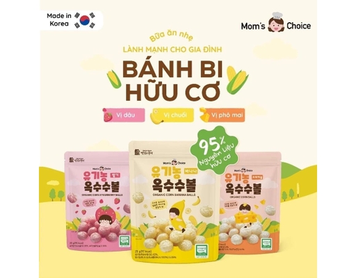 Bánh Bi Ăn Dặm Hữu Cơ Vị Phô Mai Cho Bé Từ 6 Tháng 25g Mom's Choice ảnh 5