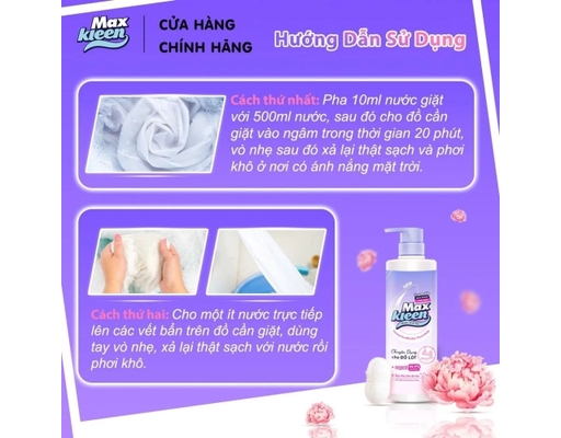 Nước Giặt Dành Cho Đồ Lót Hương Hoa Mẫu Đơn 650g MaxKleen ảnh 5