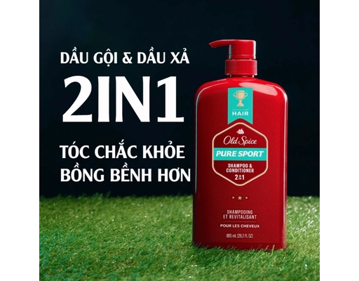 Dầu Gội Xả Cho Nam Hương Cam Chanh Sảng Khoái 2in1 Pure Sport 650ml Old Spice ảnh 2