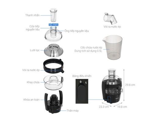 Máy Ép Trái Cây HR1832/00 Philips ảnh 4