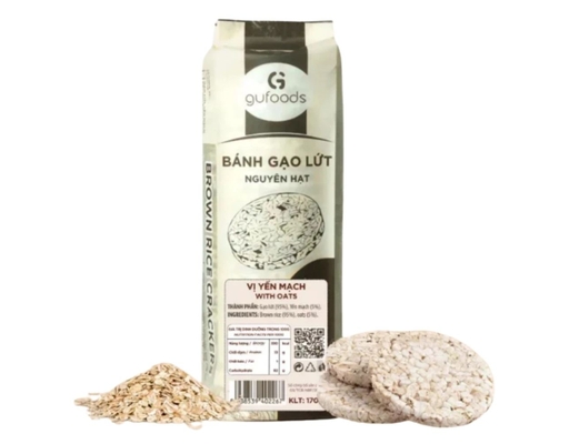 Bánh Gạo Lứt Ăn Kiêng Vị Yến Mạch 170g GUfoods ảnh 0