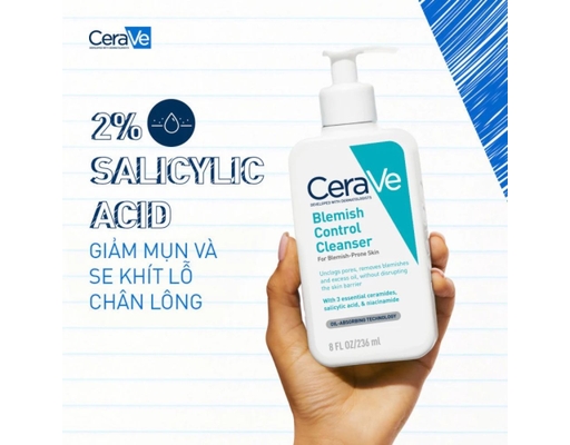 Gel Rửa Mặt Cho Da Dầu Mụn Blemish Control Cleanser 236ml CeraVe ảnh 1