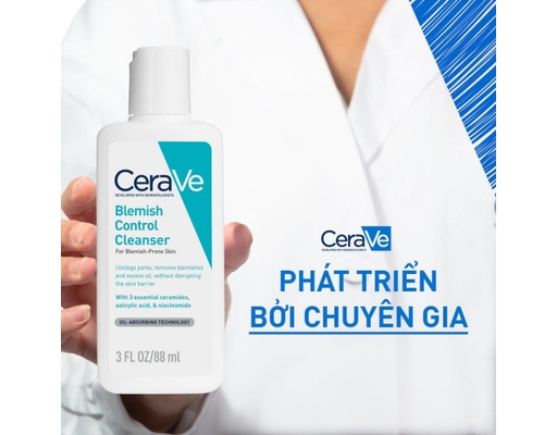 Gel Rửa Mặt Cho Da Dầu Mụn Blemish Control Cleanser 88ml CeraVe ảnh 2