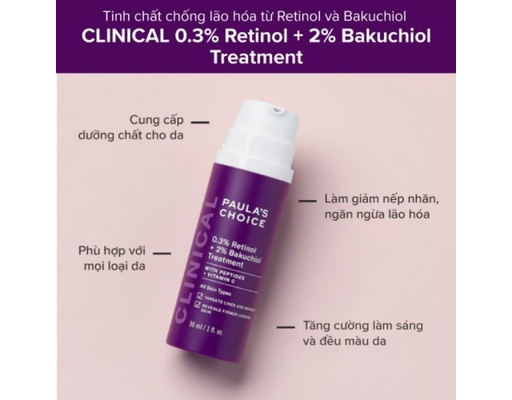 Tinh Chất Chống Lão Hóa Clinical 0.3% Retinol +2% Bakuchiol Treatment 30ml Paula's Choice ảnh 1