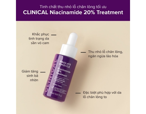Tinh Chất Thu Nhỏ Lỗ Chân Lông Tối Ưu Clinical Niacinamide 20% Treatment 20ml Paula's Choice ảnh 1