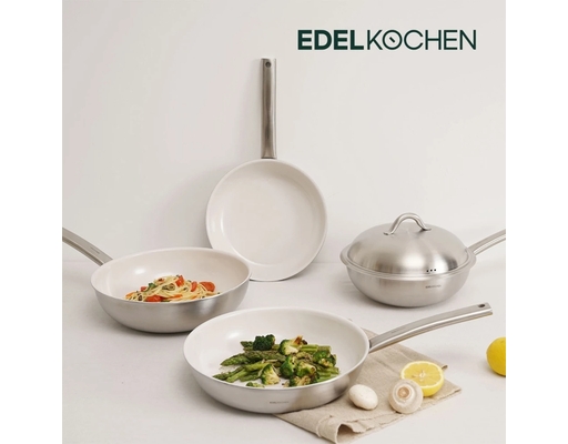 Chảo Inox 3 Lớp Chống Dính Ceramic Edelkochen Easy Prism Màu Green 28cm