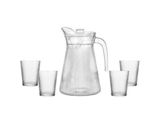 Bộ Bình Ly Thủy Tinh Sọc 5 Món Deli ảnh 0