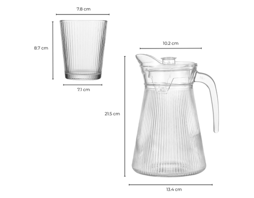 Bộ Bình Ly Thủy Tinh Sọc 5 Món Deli ảnh 3