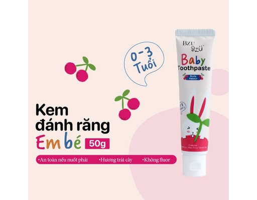 Kem Đánh Răng Hương Trái Cây Cho Trẻ Từ 0-3 Tuổi 50g BZU BZU ảnh 1