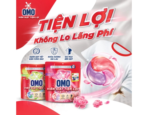 Viên Giặt 3in1 Hương Tươi Mát - 50 Viên x 10.5g OMO ảnh 3