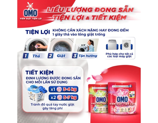 Viên Giặt 3in1 Hương Tươi Mát - 50 Viên x 10.5g OMO ảnh 5