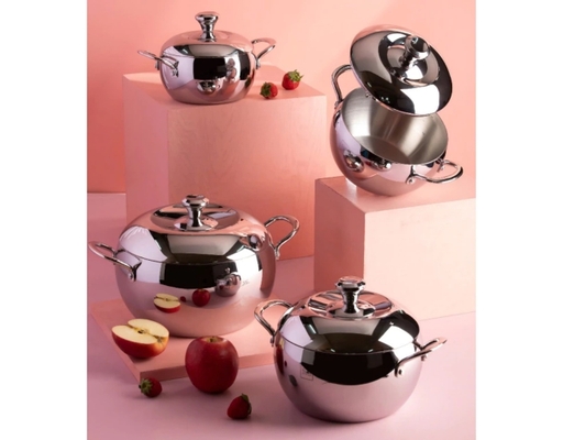 Nồi Inox 3 Lớp Liền Khối Hình Quả Táo Có Quai 18cm Fivestar ảnh 4