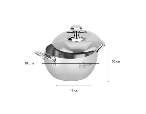 Nồi Inox 3 Lớp Liền Khối Hình Quả Táo Có Quai 18cm Fivestar ảnh 6