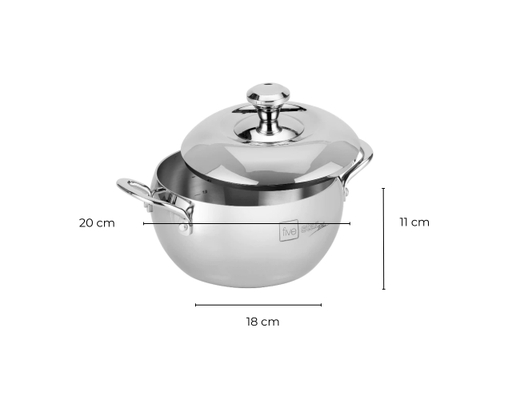 Nồi Inox 3 Lớp Liền Khối Hình Quả Táo Có Quai 20cm Fivestar ảnh 7
