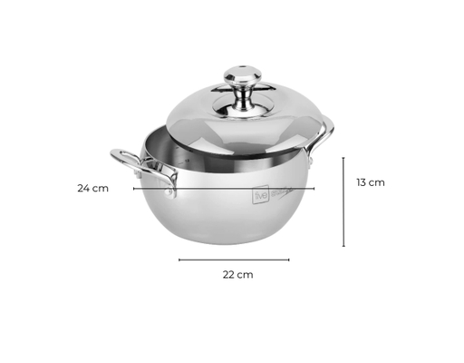 Nồi Inox 3 Lớp Liền Khối Hình Quả Táo Có Quai 24cm Fivestar ảnh 7