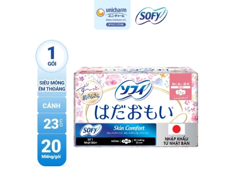 Băng Vệ Sinh Skin Comfort Tampon Cánh 23cm 20 Miếng Sofy ảnh 1
