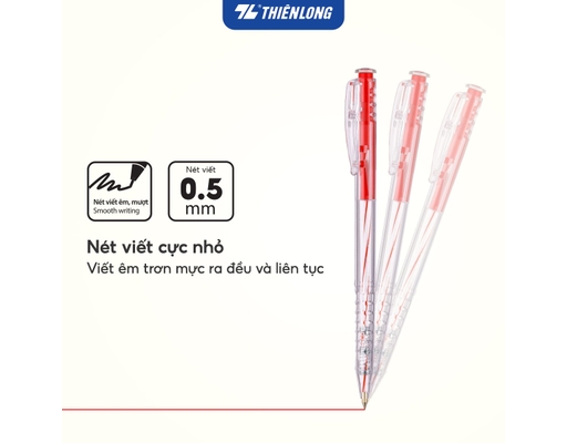 Bút Bi TL-027 Mực Đỏ Thiên Long ảnh 4