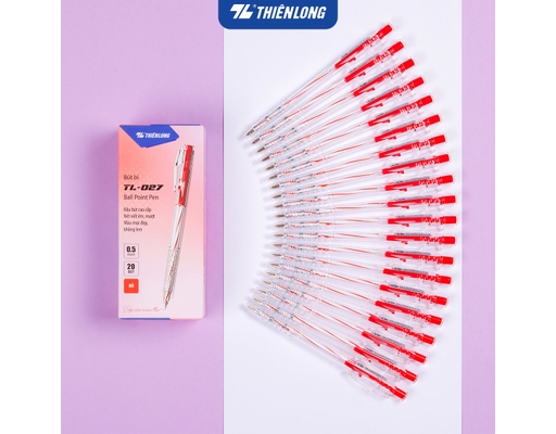 Bút Bi TL-027 Mực Đỏ Thiên Long ảnh 5