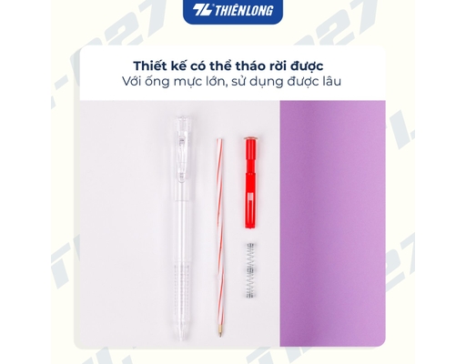 Bút Bi TL-027 Mực Đỏ Thiên Long ảnh 7