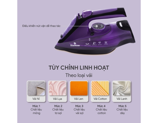 Bàn Ủi Hơi Nước Không Dây SIB-3854 2400W BlueStone ảnh 4