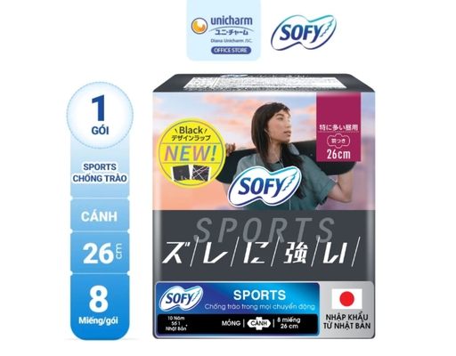 Băng Vệ Sinh Mỏng Cánh Chống Trào Mọi Chuyển Động Sport 26cm 8 Miếng Sofy ảnh 1