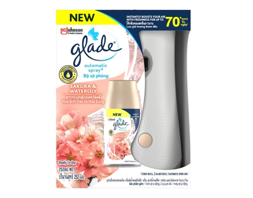 Bộ Xịt Tự Động Hương Anh Đào & Lily 400g Glade ảnh 0
