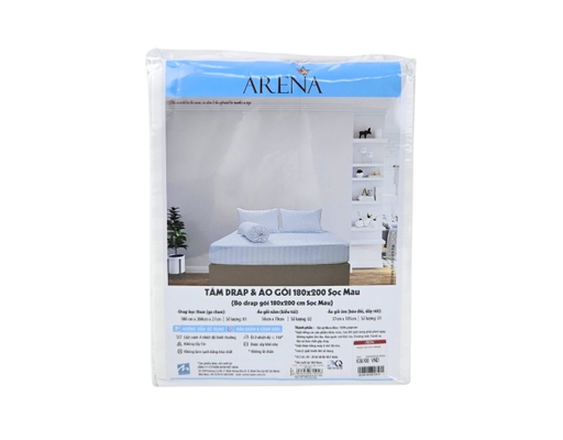 Tấm Drap Và Áo Gối Sọc Màu 180x200cm MYM ảnh 1