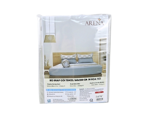 Bộ Drap Tencel 160x200cm Họa Tiết Sọc MYM ảnh 1