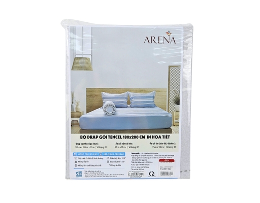 Bộ Drap Tencel 180x200cm Họa Tiết Sọc MYM ảnh 1