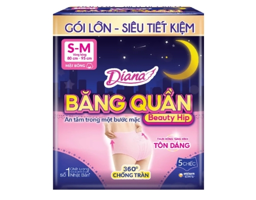 Băng Vệ Sinh Ban Đêm Dạng Quần Size S-M 5 Miếng Diana ảnh 0