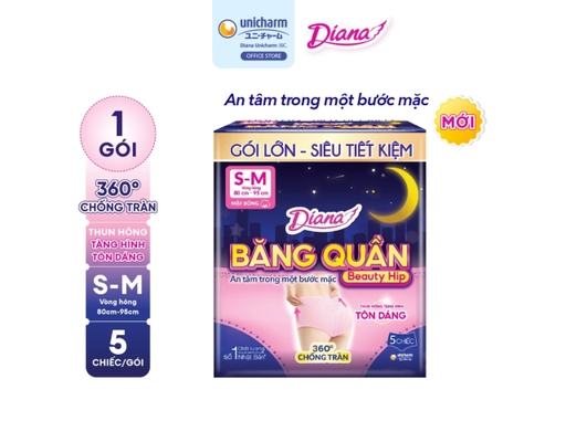 Băng Vệ Sinh Ban Đêm Dạng Quần Size S-M 5 Miếng Diana ảnh 1