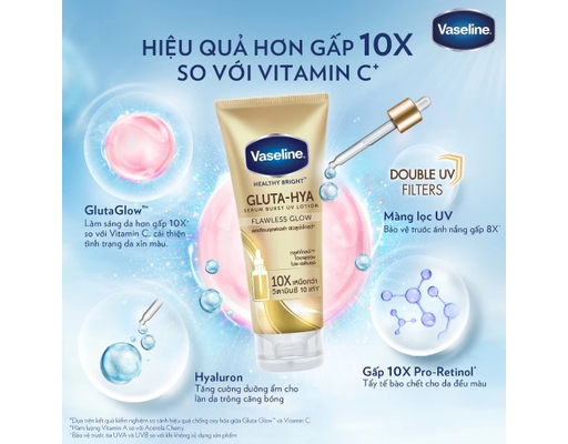 Sữa Dưỡng Thể Gluta-Hya Dưỡng Sáng Không Lo Tì Vết Ban Ngày 330ml Vaseline ảnh 1
