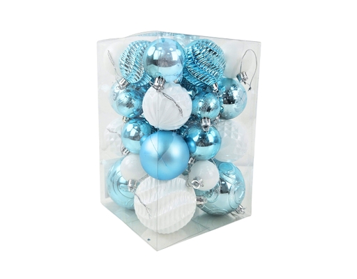 Hộp 34 Trái Châu Trang Trí Mix 4-5-6-8cm C001-34 Màu Xanh Ngọc Tân Hồng Vận ảnh 2