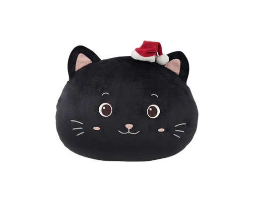Gối Tựa Mèo Đen Mắt Tròn Đội Mũ Noel Tân Quang Lập ảnh 0