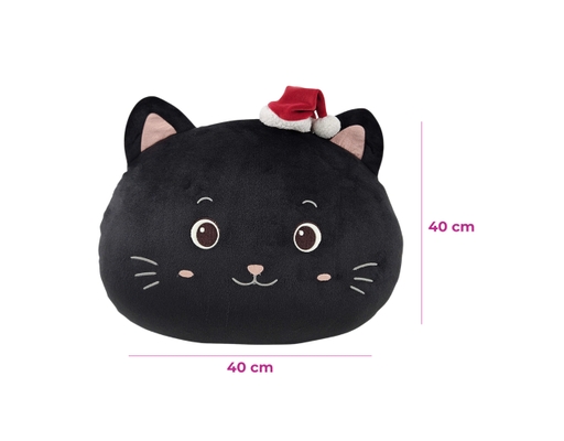 Gối Tựa Mèo Đen Mắt Tròn Đội Mũ Noel Tân Quang Lập ảnh 1