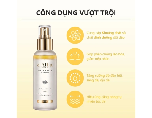 Serum Dạng Xịt Căng Bóng Da Nấm Truffle Trắng White Truffle First Spray 100ml d'Alba ảnh 2