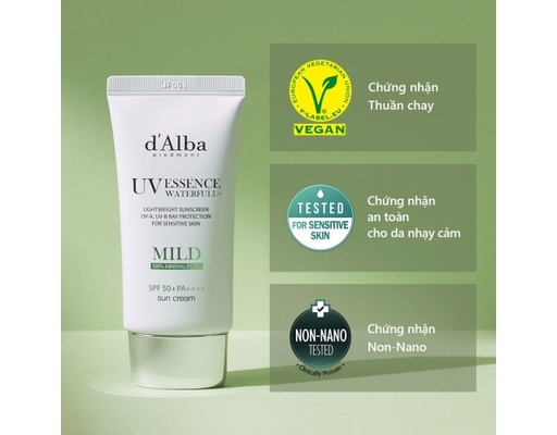 Kem Chống Nắng Dịu Nhẹ Cấp Nước Cho Da Nhạy Cảm Mild 50ml d'Alba ảnh 1