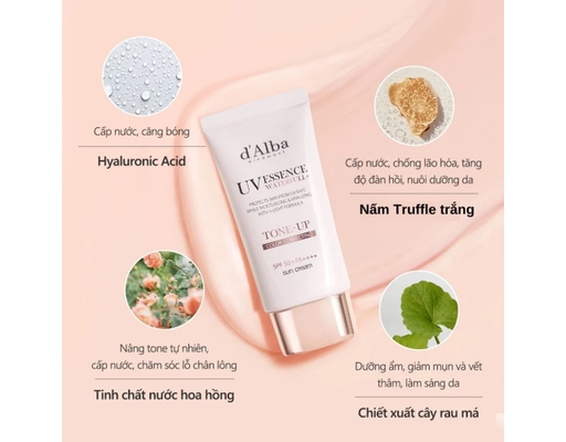 Kem Chống Nắng Dưỡng Trắng Waterfull Tone-Up Sun Cream 50ml d'Alba ảnh 1